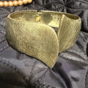 Gold Sculptural Cuff Bracelet - Women Jewelry